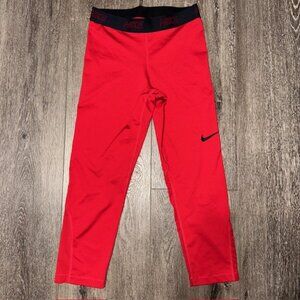 NIKE Pro Pants Womens Medium Red Running Yoga Performance Cross Training Dri-Fit
